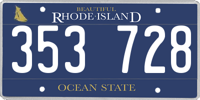 RI license plate 353728