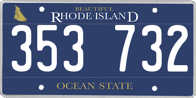 RI license plate 353732