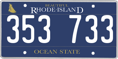 RI license plate 353733