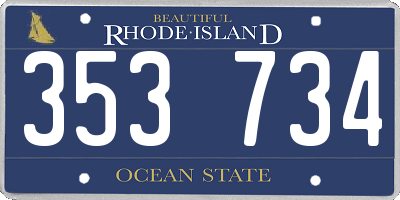 RI license plate 353734