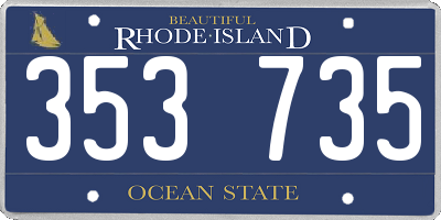 RI license plate 353735