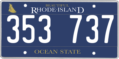 RI license plate 353737