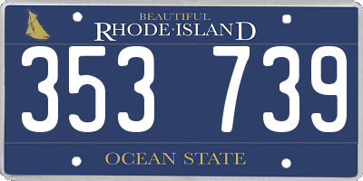 RI license plate 353739