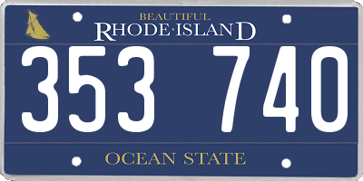 RI license plate 353740