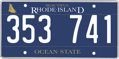 RI license plate 353741