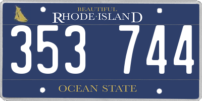 RI license plate 353744