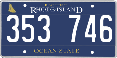 RI license plate 353746