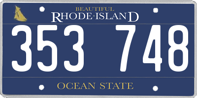 RI license plate 353748