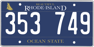 RI license plate 353749
