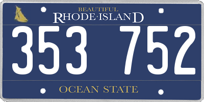 RI license plate 353752