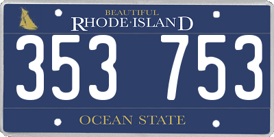 RI license plate 353753