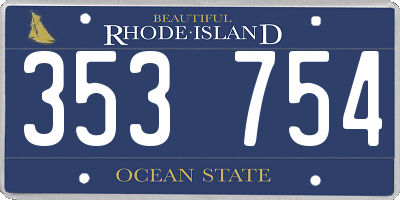 RI license plate 353754