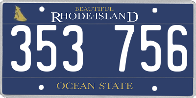 RI license plate 353756