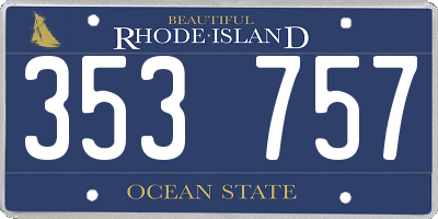 RI license plate 353757