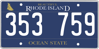 RI license plate 353759