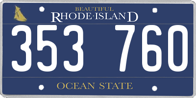 RI license plate 353760