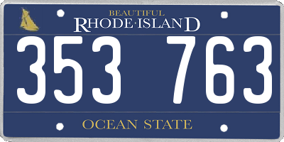 RI license plate 353763