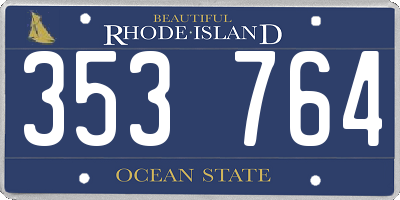 RI license plate 353764