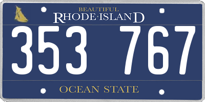 RI license plate 353767