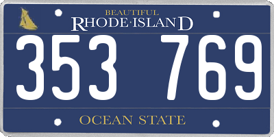 RI license plate 353769