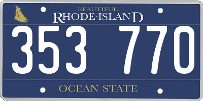RI license plate 353770