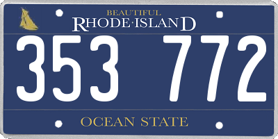 RI license plate 353772
