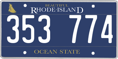 RI license plate 353774