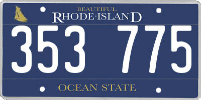 RI license plate 353775