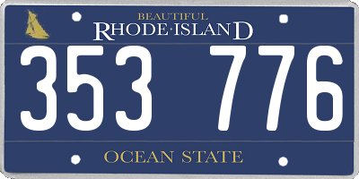 RI license plate 353776