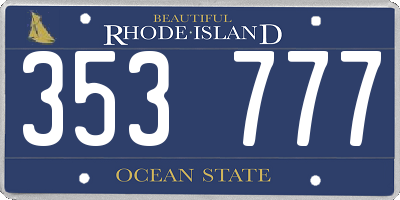 RI license plate 353777