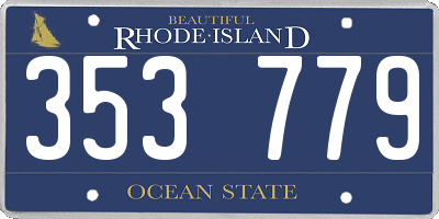 RI license plate 353779