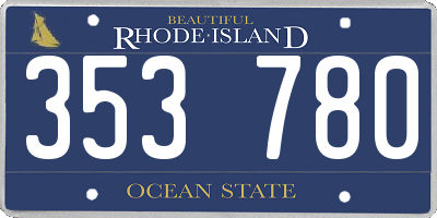 RI license plate 353780