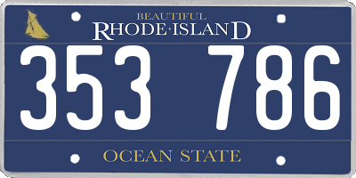 RI license plate 353786