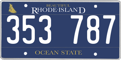 RI license plate 353787