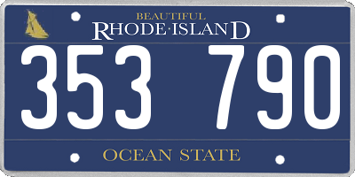 RI license plate 353790