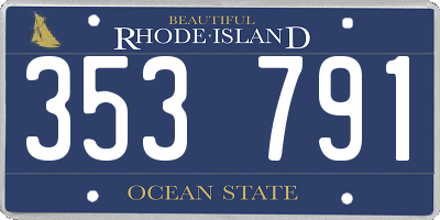 RI license plate 353791