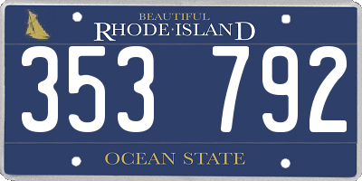 RI license plate 353792