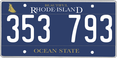 RI license plate 353793
