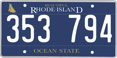 RI license plate 353794