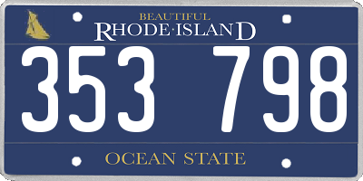 RI license plate 353798