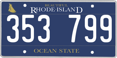 RI license plate 353799