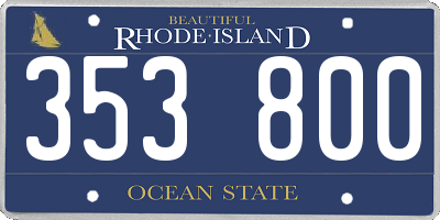 RI license plate 353800
