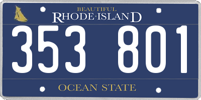 RI license plate 353801