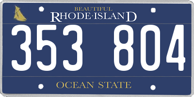 RI license plate 353804