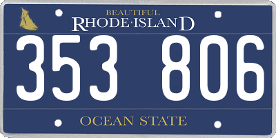 RI license plate 353806
