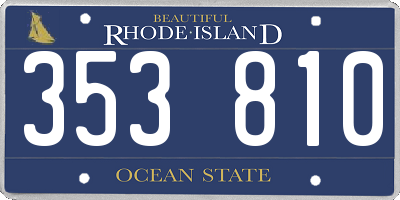 RI license plate 353810