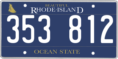 RI license plate 353812