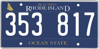 RI license plate 353817