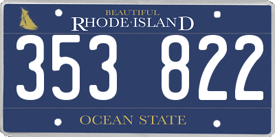 RI license plate 353822