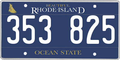 RI license plate 353825
